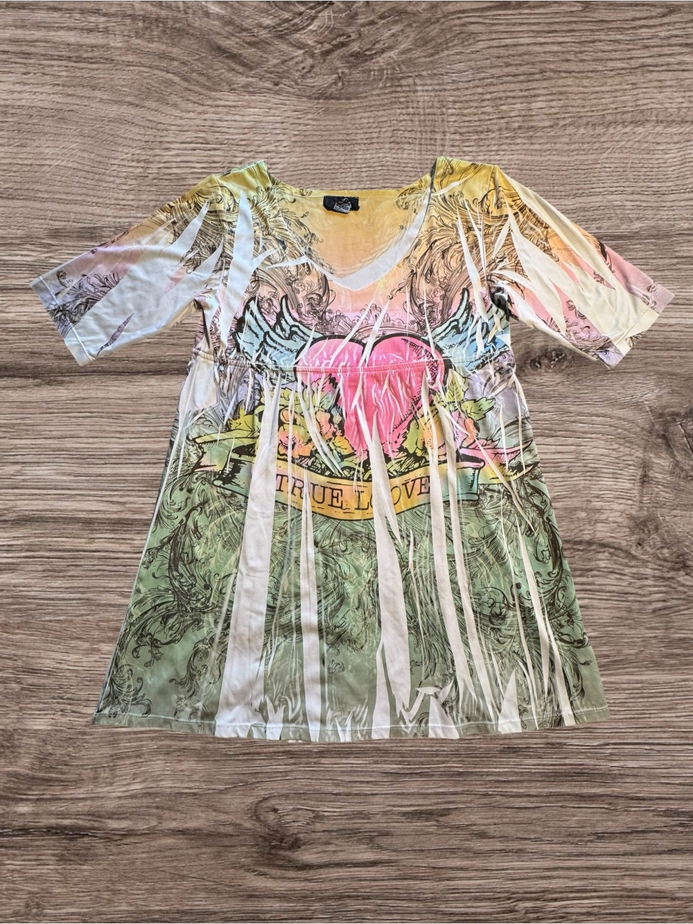 Vintage Hypnotik Y2K True Love Babydoll Tunic Top / Mini Dress - Cyber Grunge